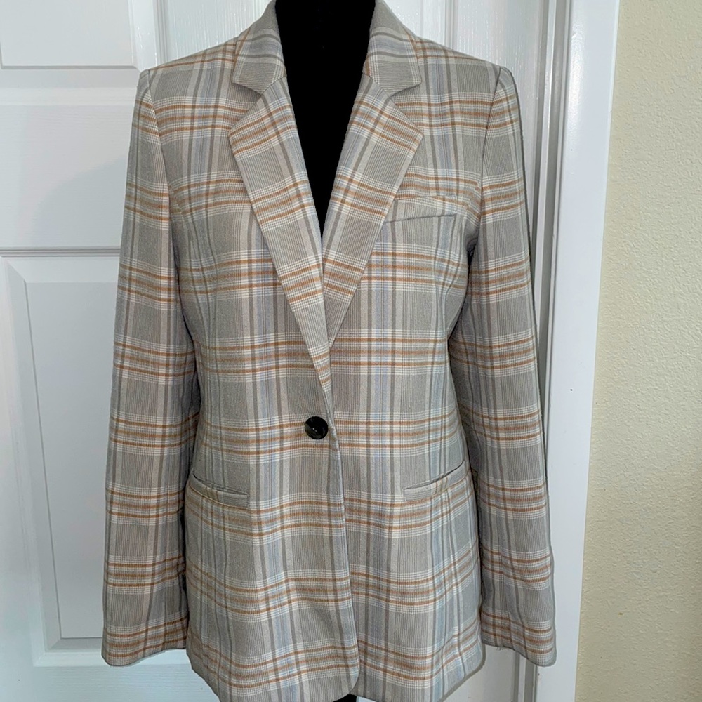 Oversized Plaid Blazer with stretch material